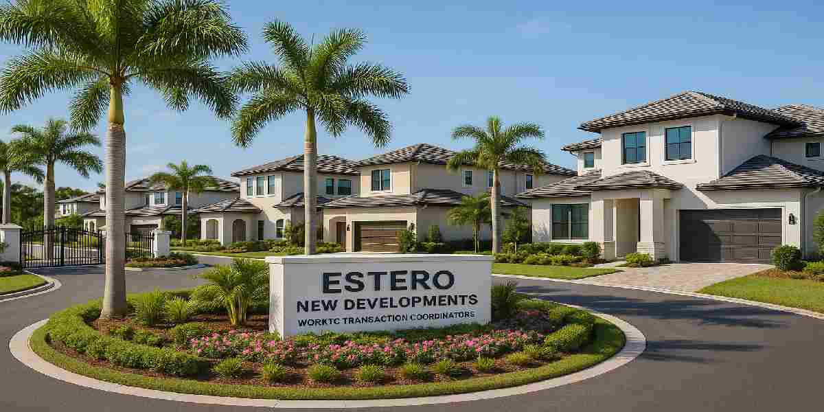 Modern new homes in a landscaped gated community in Estero, FL, with specialized WorkTC Transaction Coordinators