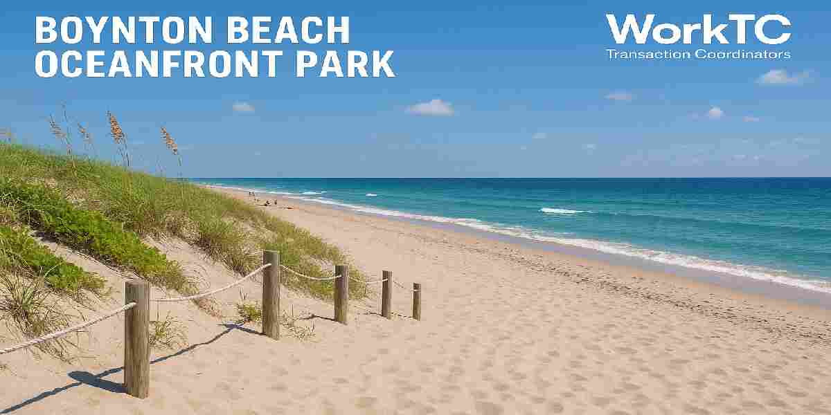 Boynton Beach Oceanfront Park with sandy beach and dunes, FL, showcasing WorkTC South Florida Transaction Coordinators for coastal and active adult communities