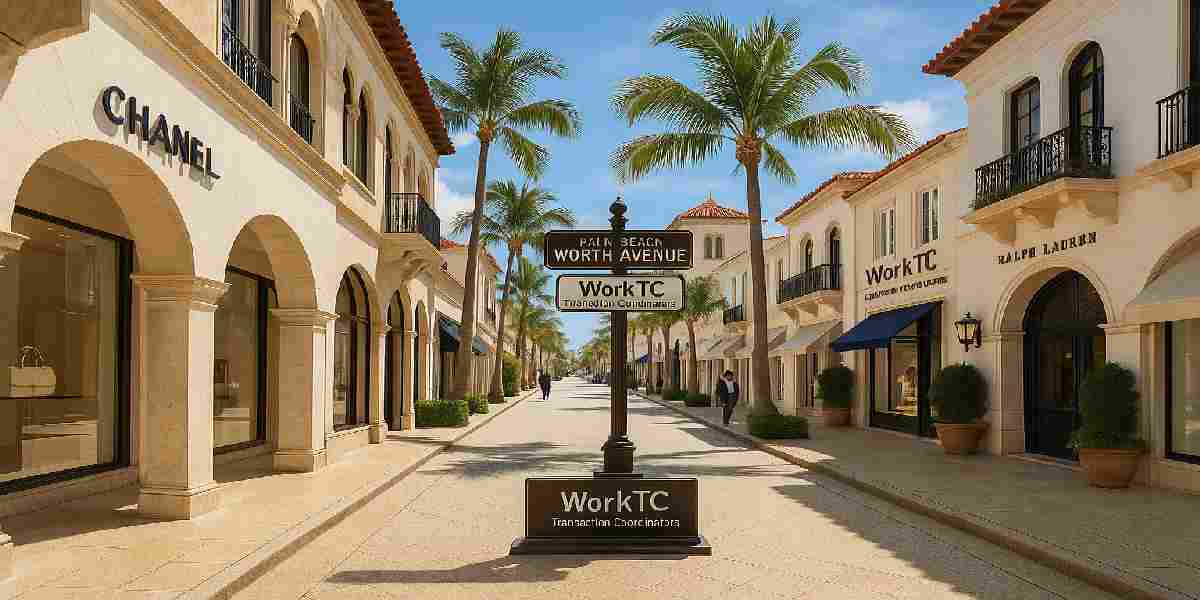 Luxury boutiques and architecture along Worth Avenue in Palm Beach, FL, served by WorkTC South Florida Transaction Coordinators for high-end estates