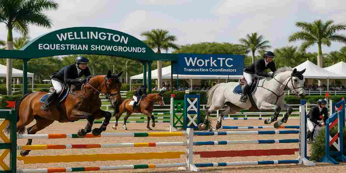 Equestrian show jumping event at the showgrounds in Wellington, FL, with WorkTC South Florida Transaction Coordinators for equestrian properties
